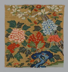 Fragment eines Stuhlpanels K’assu, China, Qing-Dynastie