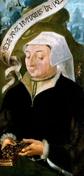 Frankreich - Somme - Département 80 - Abbeville - DR Musée Boucher de Perthes - Porträt von Mme Jean de Mourette - Triptychon-Detail von Saint Vulfran
