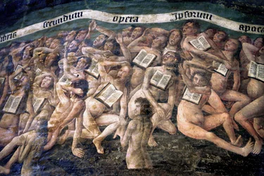 Frankreich, Tarn, Albi, Kathedrale Sainte-Cecile, Fresko des Jüngsten Gerichts, - (1474-Ende des 15. Jahrhunderts), der Abstieg in die Unterwelt, Detail