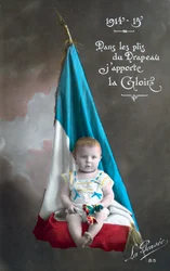 Französische Postkarte aus dem Ersten Weltkrieg, 1914-1918
