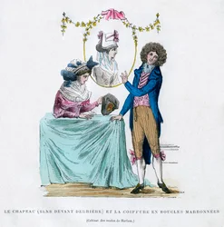 Französische Mode und Frisur, frühes 19. Jahrhundert 1882-1884