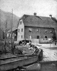 Französische Soldaten beim Wäschewaschen, Erster Weltkrieg, 1915