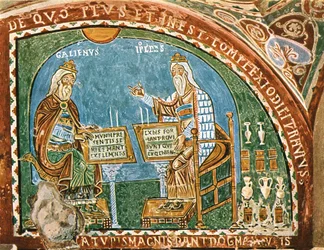 Fresko in der Krypta der Kathedrale, Anagni, Italien