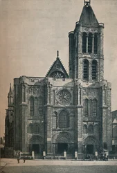 Vorderseite der Abteikirche von Saint Denis, die Begräbnisstätte der französischen Könige, ca. 1906, 1907