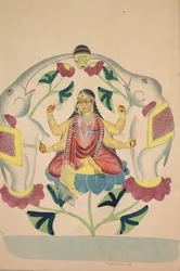 Gajalakshmi: Lakshmi mit Elefanten, 1800er Jahre