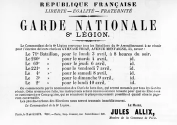 Garde Nationale 8. Legion, aus Französische politische Plakate der Pariser Kommune, Mai 1871