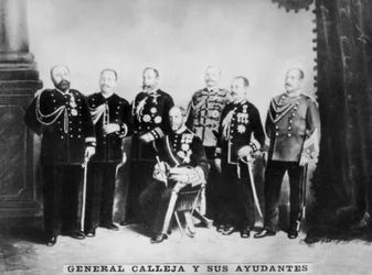 General Calleja und sein Stab, um 1910