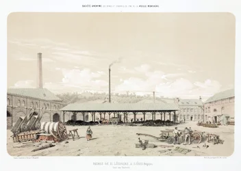 Allgemeine Industrieszenen Kohlelager, St. Leonard, Lüttich, Belgien