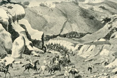 General Roberts... Angegriffen von Ghilzais im Shutargardan-Pass, 27. September 1879, 1901