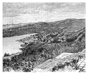 Gesamtansicht von Castries, St. Lucia, ca. 1890