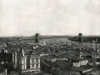 Gesamtansicht der Brooklyn Bridge, New York, USA, 1895