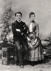 Georges und Jeanne Hugo, Enkel des französischen Schriftstellers Victor Hugo, 1884