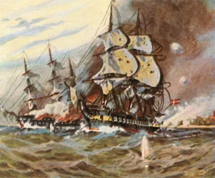 Deutscher Batterieangriff vom Strand bei Eckernförde, 5. April 1849, 1936