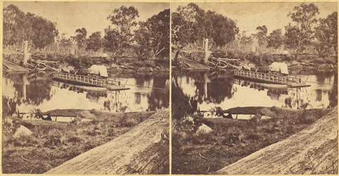 Golbourn Punt in Seymour, Australien, 1860er Jahre