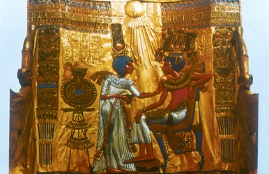 Goldener Thron von Tutanchamun, altägyptisch, 18. Dynastie, Neues Reich, 14. Jahrhundert v. Chr.