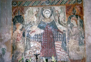 Gotische Wandmalerei in der St.-Jakobs-Kirche in Kőszeg, Ungarn, 15. Jahrhundert