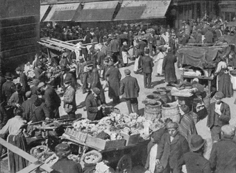 Goulston Street am Sonntagmorgen, London, um 1901