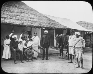 Gruppe indischer Kulis, Südafrika, ca. 1890