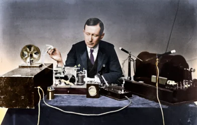 Guglielmo Marconi 1874-1937, italienischer Physiker und Radiopionier