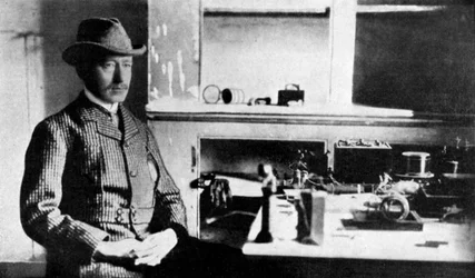 Guglielmo Marconi, italienischer Pionier der drahtlosen Telegrafie, Signal Hall, Neufundland, 1901 1951