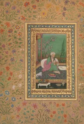 Haji Husain Bukhari, Folio aus dem Shah Jahan Album, recto: frühes 19. Jahrhundert