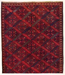 Hälfte eines Ersari-Turkmenen-Teppichs, ca. 1700