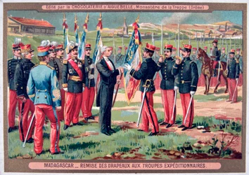 Übergabe der Flagge an die Expeditionsstreitkräfte, Madagaskar, 1883-1896