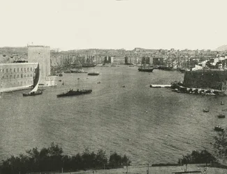 Hafenansicht, Marseille, Frankreich, 1895