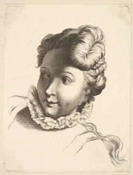 Kopf einer Frau mit Halskrause, aus Livre de Têtes Gravées d