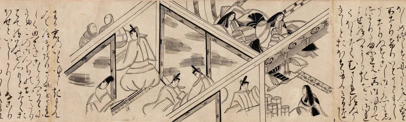 Herzblatt Aoi Kapitel aus Die Geschichte von Genji Genji monogatari, 16. Jahrhundert