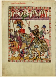 Heinrich IV. Probus, Herzog von Schlesien-Breslau aus dem Codex Manesse, zwischen 1305 und 1340