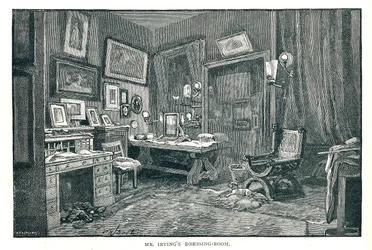Henry Irvings Ankleidezimmer, 1891
