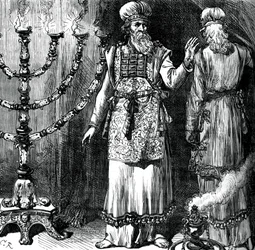 Hohepriester, die das Ephod und Leinengewänder zeigen, um 1880