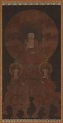Historischer Buddha Shakyamuni mit den Bodhisattvas Fugen..., Muromachi-Periode, 15. Jahrhundert