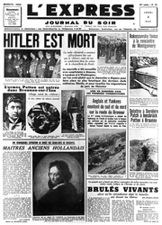 Hitler ist tot, Titelseite der Zeitung L