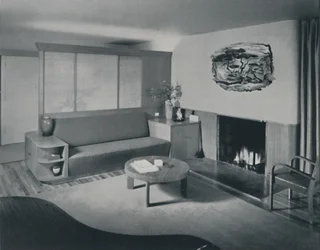 Haus in Pomona, Kalifornien - das Wohnzimmer von der anderen Seite der Trennwand, 1942