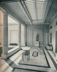 Haus in Grosvenor Road Westminster - Die Stoa blickt nach Westen. G. und A. Gilbert Scott, Architekten