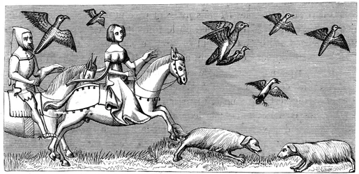 Wie man junge Falken zum Fliegen bringt, 14. Jahrhundert 1849