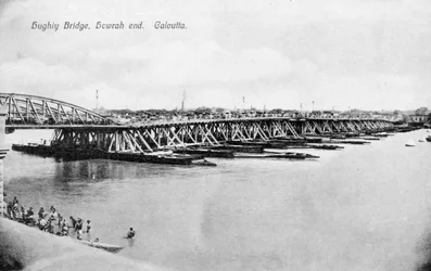 Howrah-Brücke über den Hooghly-Fluss, Kalkutta, Indien, frühes 20. Jahrhundert