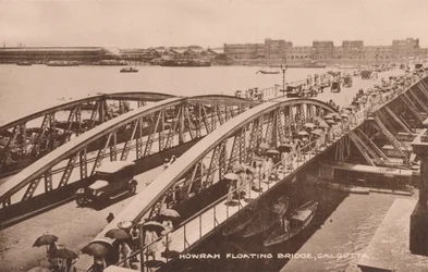 Howrah-Floating-Bridge, Kalkutta, um 1905