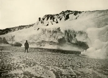Eisblumen auf neu gebildetem Meereis zu Beginn des Winters, ca. 1908, 1909