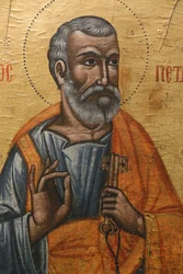 Ikone im Byzantinischen Museum von Pedoulas: Heiliger Petrus (17. Jahrhundert), 20150510, Pedoulas, Zypern