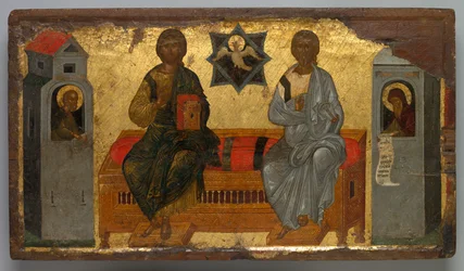 Ikone der Dreifaltigkeit des Neuen Testaments, um 1450