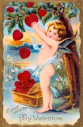 Wenn du nur mein Valentin wärst, amerikanische Valentinskarte, 1910