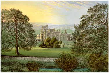 Ilam Hall, Staffordshire, Heim der Familie Hanbury, um 1880