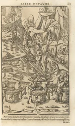 Illustration aus De re metallica libri XII von Georgius Agricola, 1556