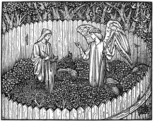 Illustration aus der Kelmscott Press Ausgabe der Werke von Geoffrey Chaucer, 1896