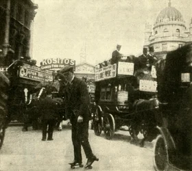 Im dichten Verkehr beim Mansion House, 1910
