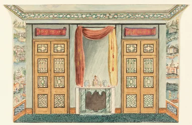 Innenraum mit chinesischer Tapete