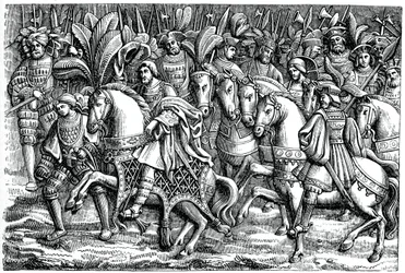 Interview zwischen Franz I. und Heinrich VIII. auf dem Feld des Goldenen Tuchs, 1520, 1870